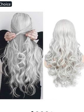 2 for $20 sale: Grey / silver long curly wig